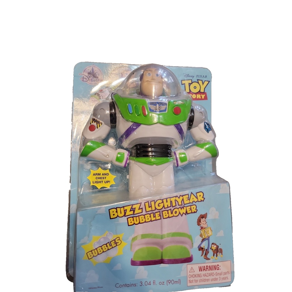 Disney Parks Toy Story Buzz Light Year Bubble Blower Arm Chest Lights NIB